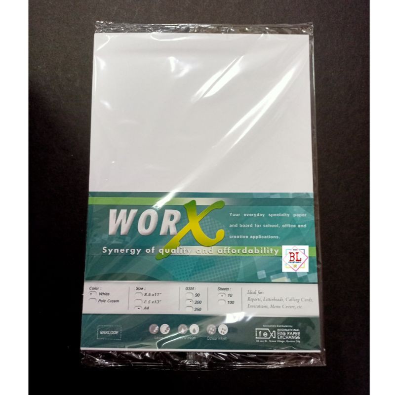 Worx Vellum Board A4 10 sheets white only Shopee Philippines