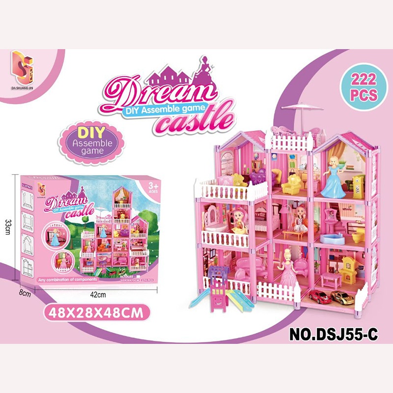 Children's Game House Princess Dream Castle Villa Toy Girl Doll House  Assembly Building House Toy Diy Halloween Christmas Gift Set - Temu  Philippines