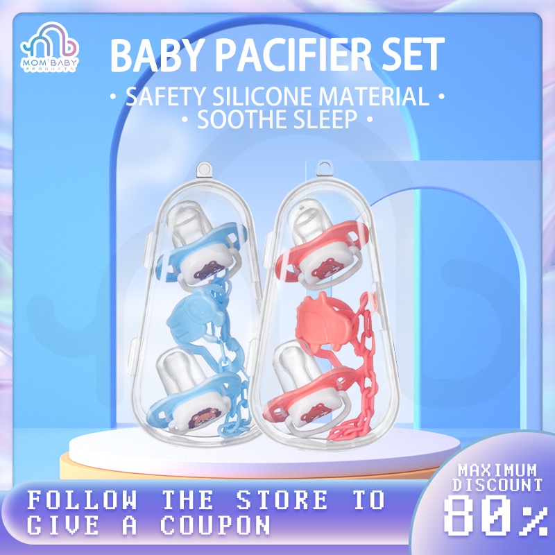 Baby Pacifier 4 In 1 Baby Pacifier Set 1 Round Nipple 1 Flat Nipple 1 ...