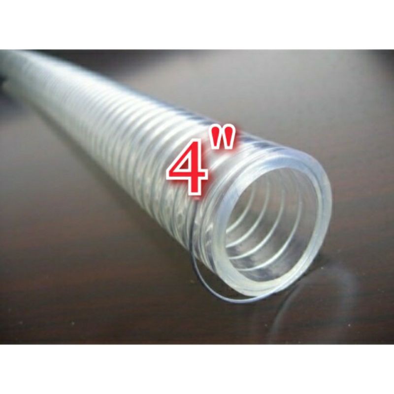 Spring Hose PVC Hose Clear Spiral Wire Hose size 4