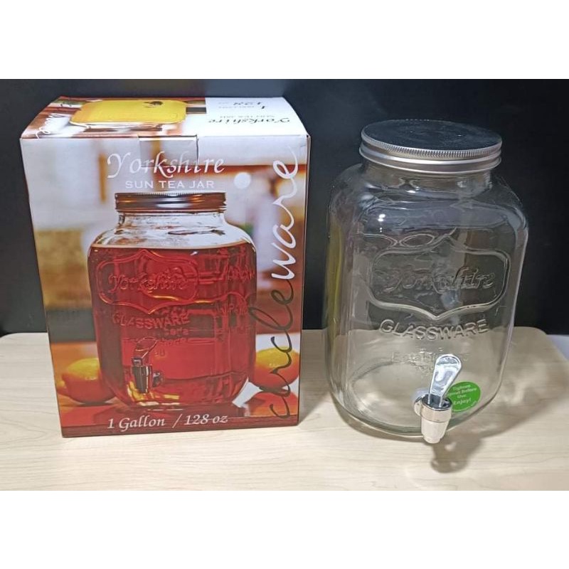 Yorkshire Glass Juice Dispenser 1.5 Liters Each, Triple Jar