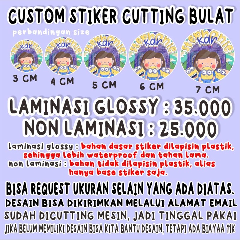 Round cutting sticker by custom Lamination glossy vinyl print sticker ...