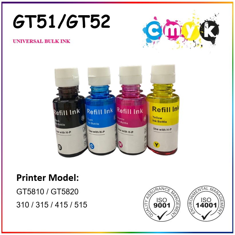 Refill Ink HP GT53 GT52 GT51 compatible GT Series For GT5810 GT5820 ...