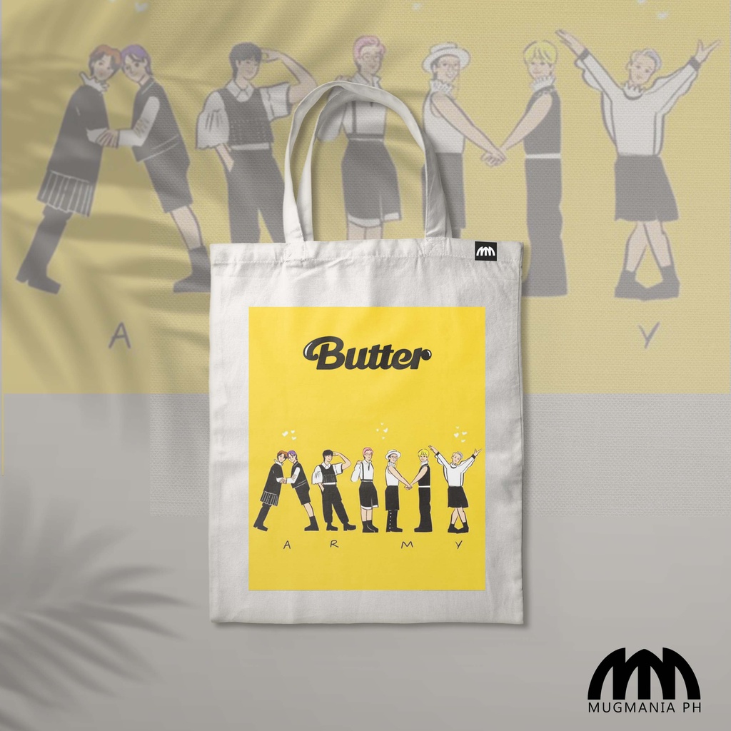 BTS x BT21 Tote Bag with Zipper - Mugmania - BTS Butter Aesthetic Tote ...