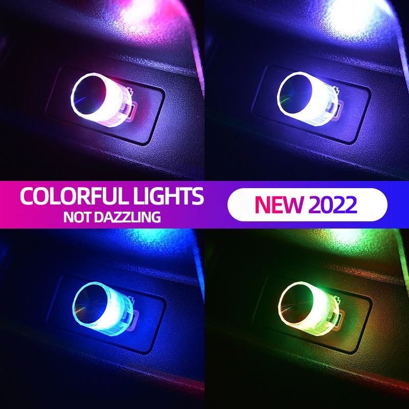 Car Mini USB LED Atmosphere Lights Decorative Lamp For Party Ambient ...