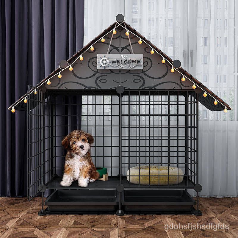 Dog Cage Cage Small Dog Villa with Toilet Dog House Puppy Dog