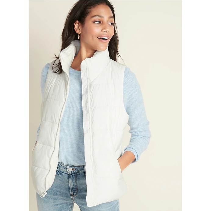 White cheap winter vest