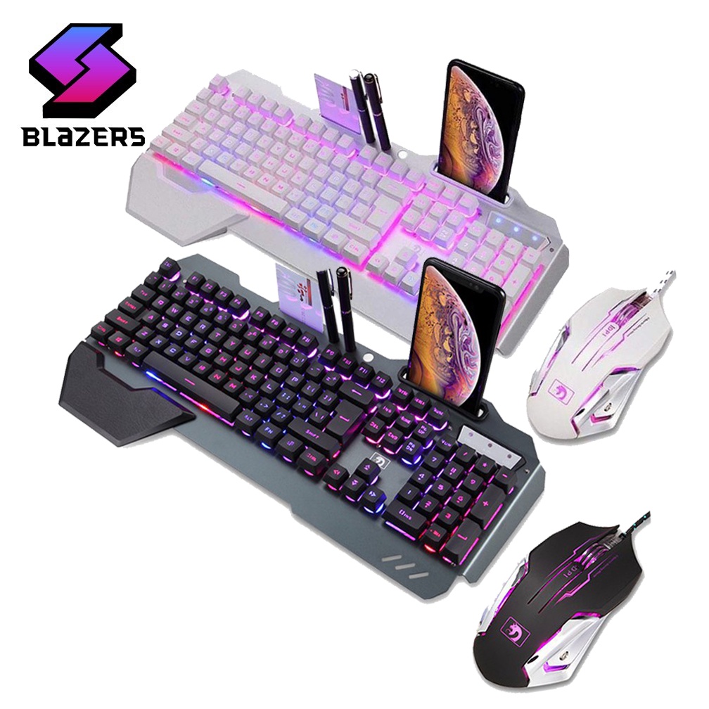 PC,laptop,accessories,T13 Rainbow Backlight Usb Ergonomic Gaming Keyboard  and Mouse Set for PC Laptop 