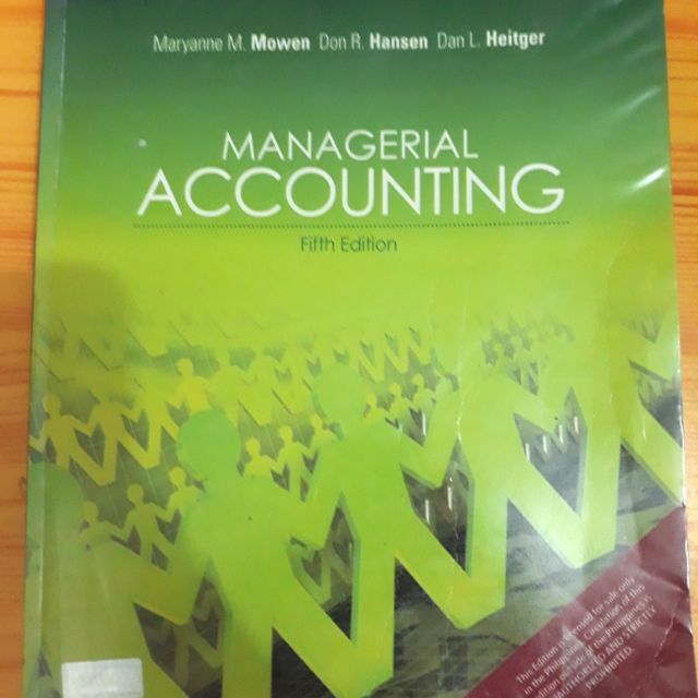 Managerial Accounting by Mowen, Hansen, Heitger Shopee Philippines