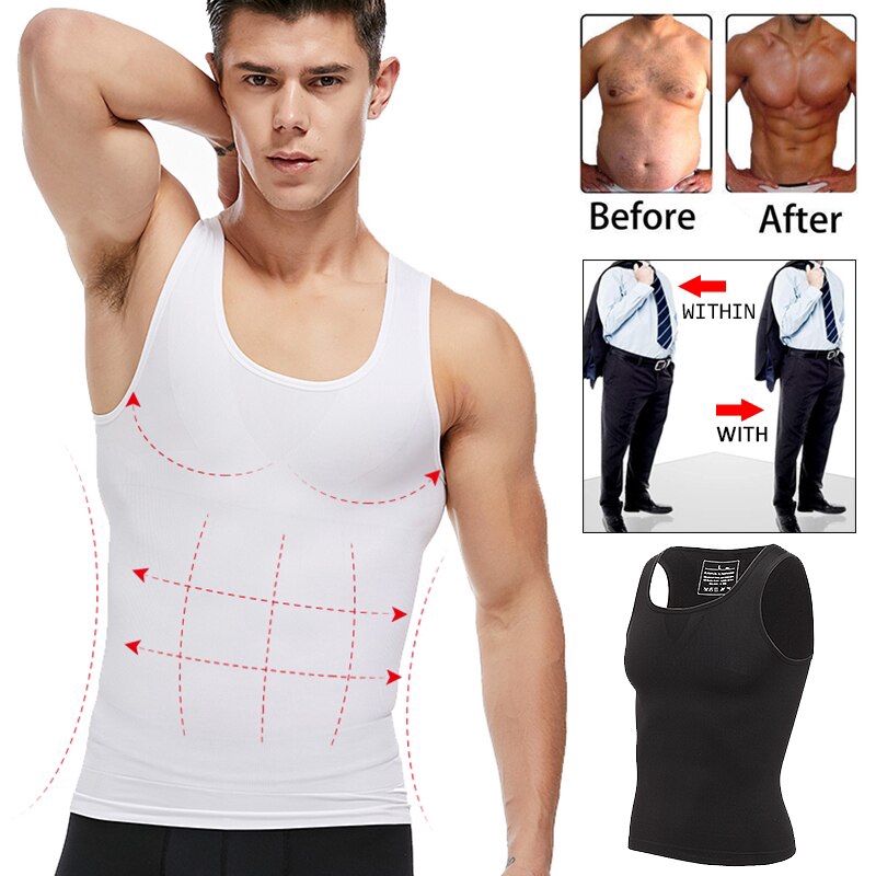 Men's Compression Shirt Undershirt Slimming Tank Top Workout Vest