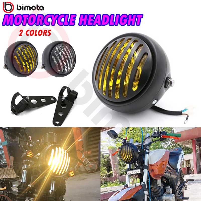 Bimota Motorcycle Headlights Black Metal Grille Headlight Headlamp