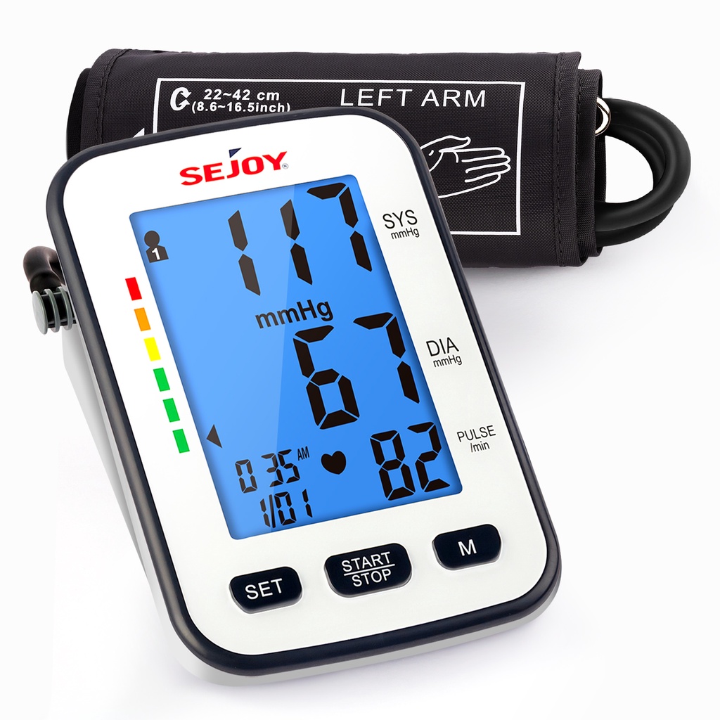 Sejoy Upper Arm Blood Pressure Monitor Automatic Tonometer BP Cuff ...