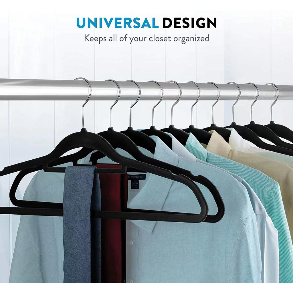50sets of non-slip velvet hangers, space-saving elegant design, elegant ...