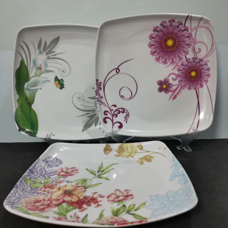 3/6pcs. Melamine square plate | Shopee Philippines