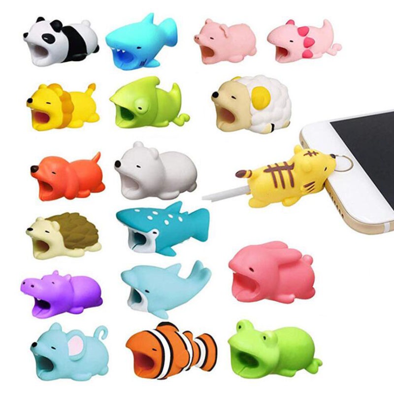 Cute cartoon animal USB charging cable protector to prevent ...