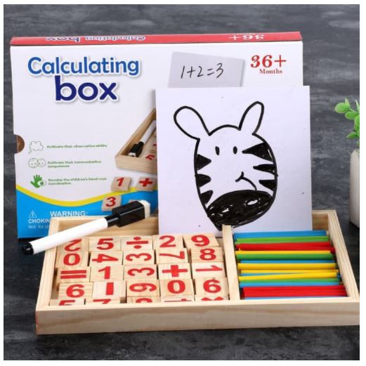 Educational Toys - Wooden Calculating Box / Counting Learning Box ...