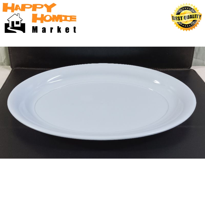 18inch White Oval Plastic Plate Large capacity for food Reusable Dinnerware Plates Shopee