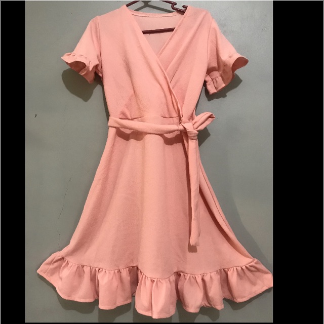 Peach color dress , casual wear, simple dress