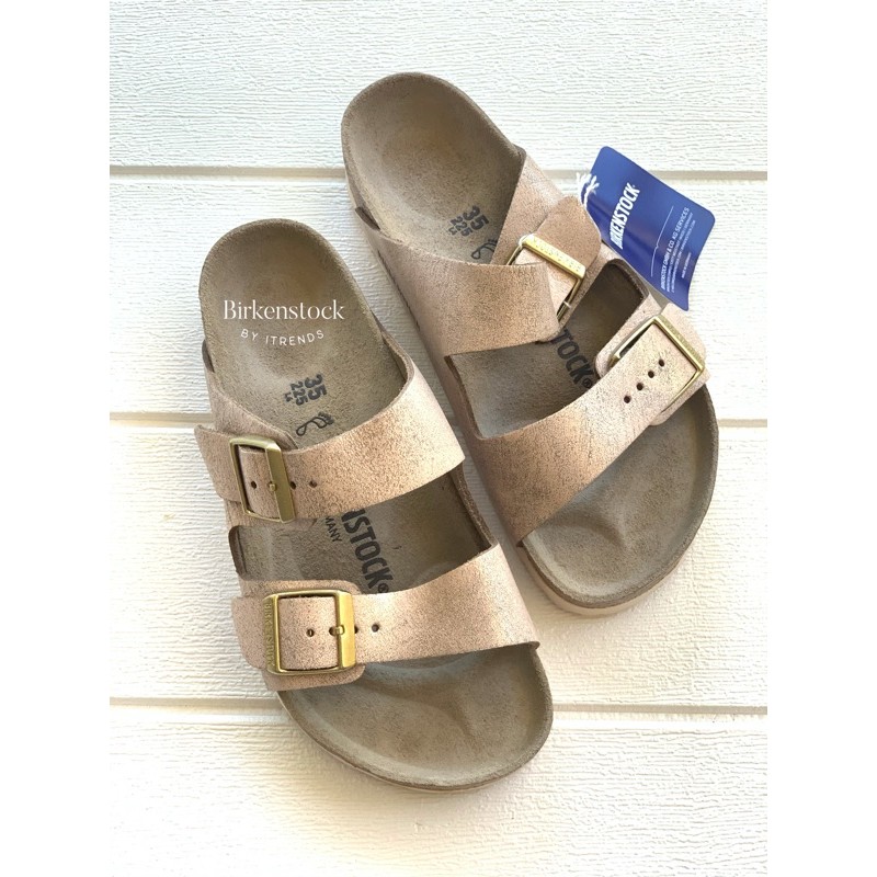 Birkenstock ARIZONA Washed Metallic Rose Gold Shopee Philippines