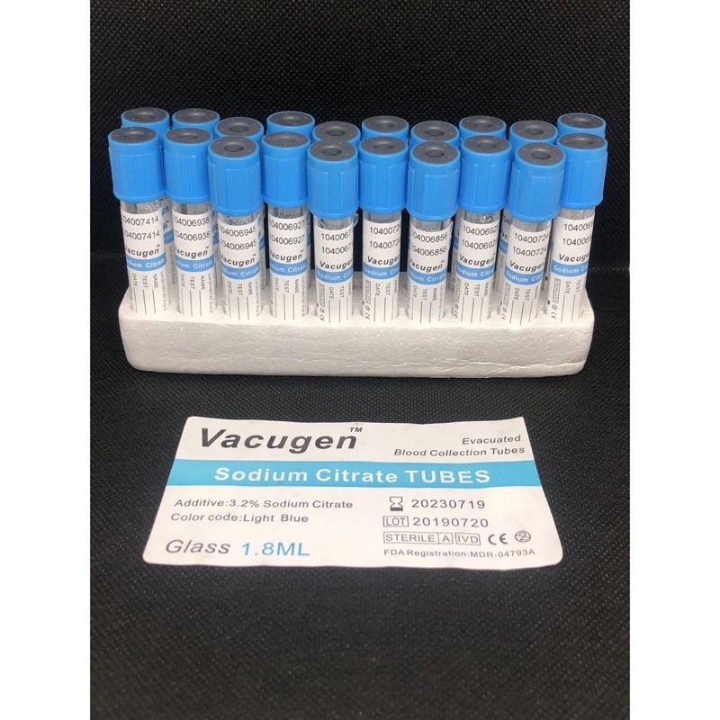 BLUE Top Tubes Blood Coagulation sodium citrate Tubes 1.8mL | Shopee ...