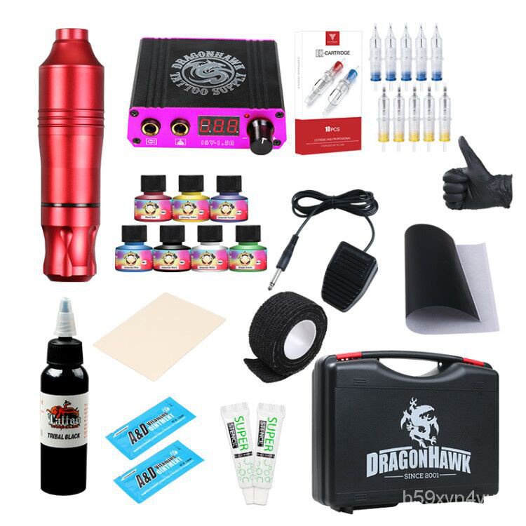 Dragonhawk Tattoo machine kit tattoo pen professional set up shop
