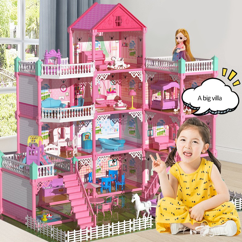 Diy Dollhouse Big House For Children Miniature Building Kits