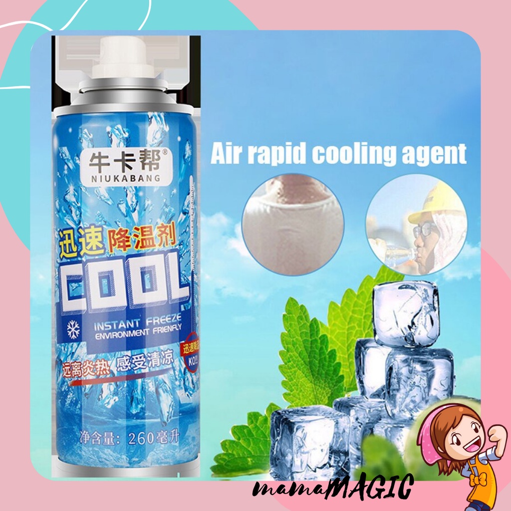 𝓜𝓜 Auto Fast Cooling Vehicle Ice Spray 260ml Fast Summer Cool Instant  Freeze Coolant Agent Aroma