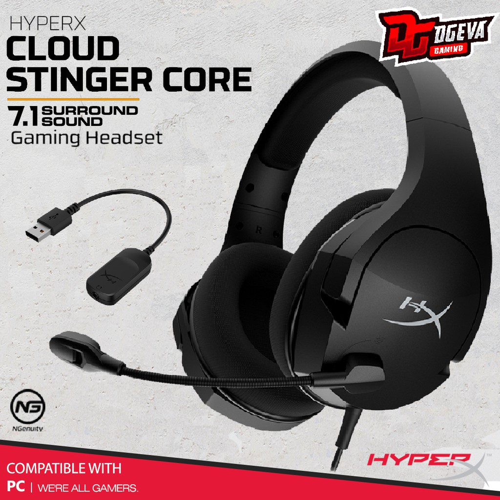 Hyperx Cloud Stinger Core 7.1 Surround Sound Gaming Headset - Official 