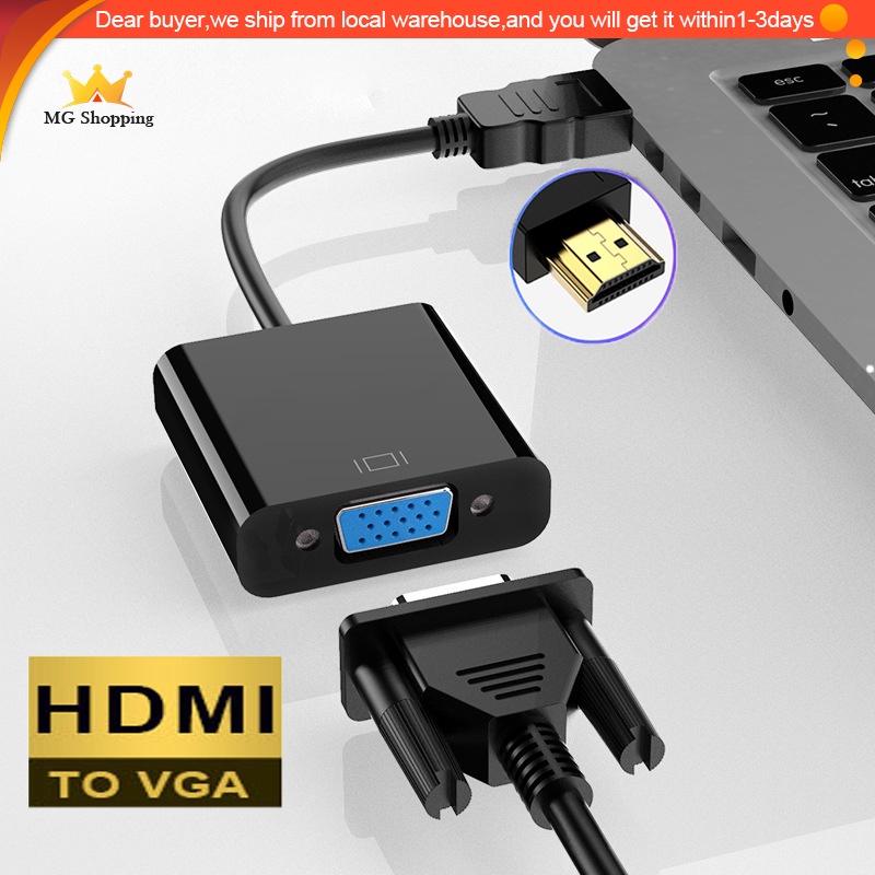 HD 1080P HDMI to VGA Adapter TV/ AV Video Cable Converter For Laptop ...