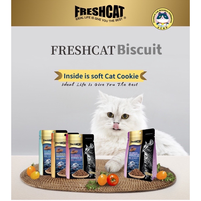 FRESHCAT Cat Treats Snacks biscuits Cookie Sandwich salmon tuna chicken