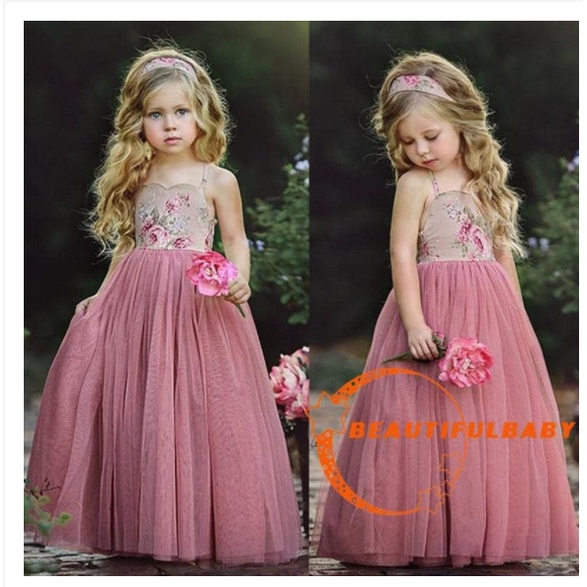 Flower girl 2025 dress old rose