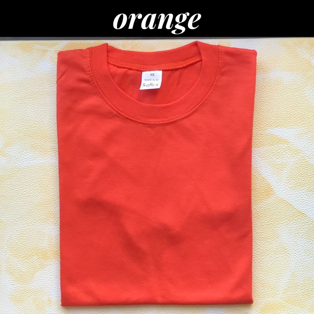 Softex Plain Round Neck Shirt White Gray Peach Light Orange Orange Pink