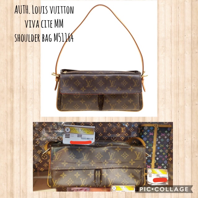 LOUIS VUITTON Monogram Viva Cite MM Shoulder Bag M51164 LV Auth 19813 Brown  Cloth ref.268683 - Joli Closet