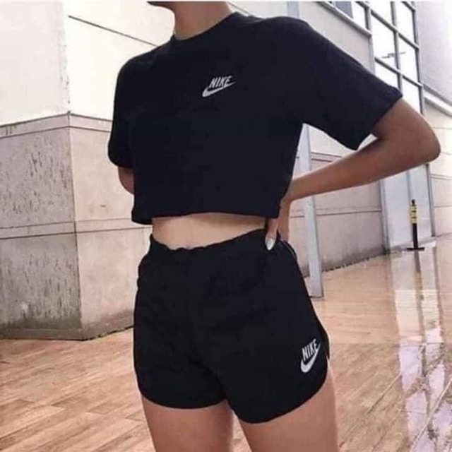 Nike bandeau top outlet and shorts