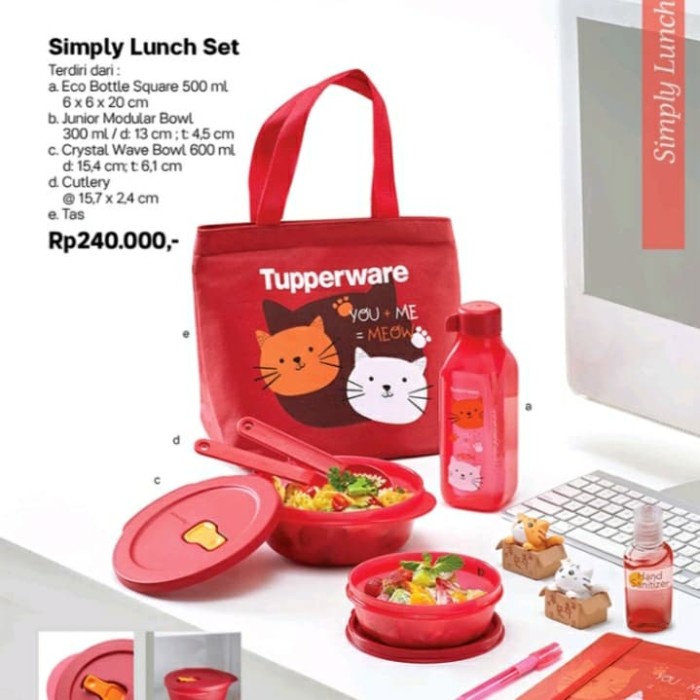 Tupperware Simply lunch Set Package (Place Of lunch/lunch box/Cutlery ...