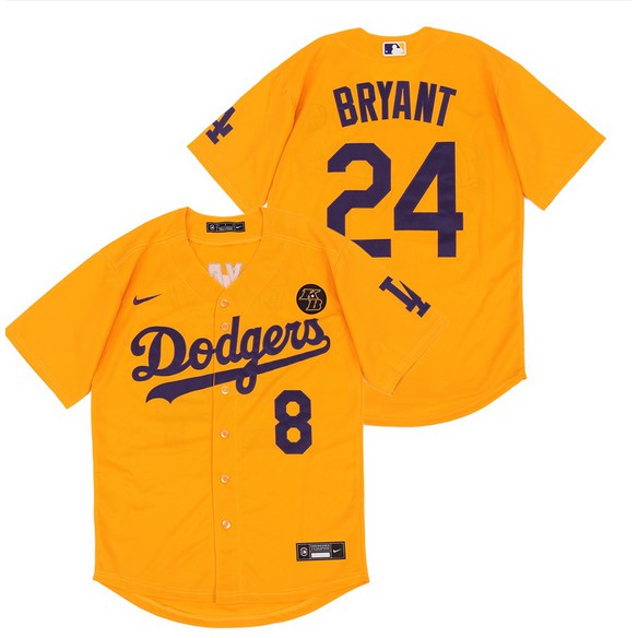 Men's Los Angeles Dodgers Front #8 Back #24 Kobe Bryant White Gold  Championship Sttiched MLB Jersey on sale,for Cheap,wholesale from China