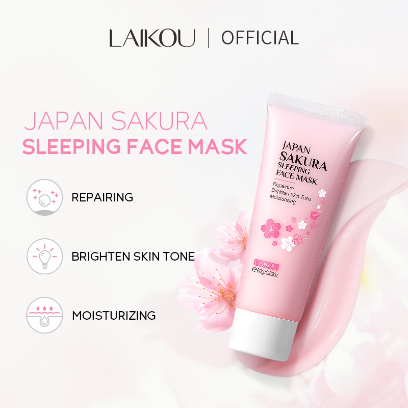 LAIKOU Japan Sakura Facial Sleeping Mask Whitening Cherry Blossom No