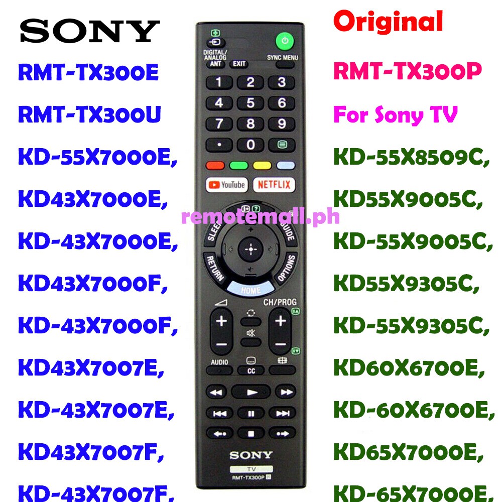 New Original RMTTX300P For Sony TV Remote Control RMTTX300E Youtube