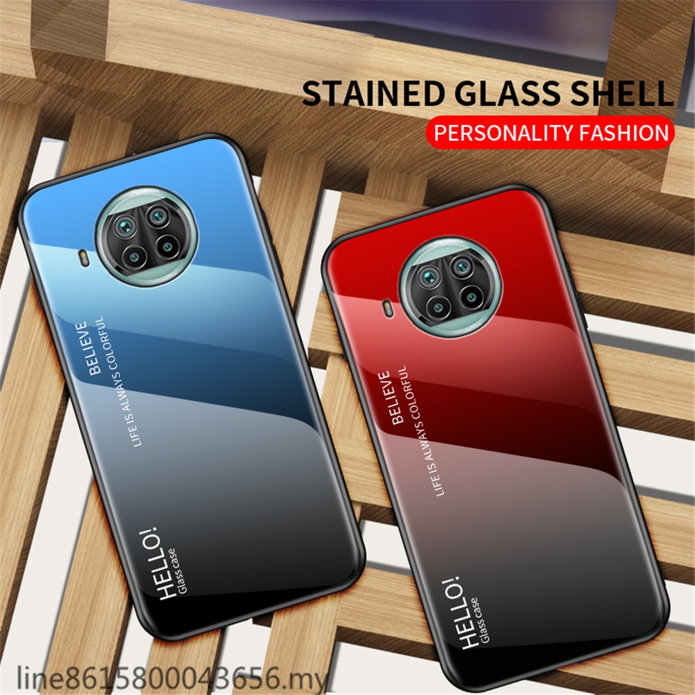 MI 10T lite Glass case Xiaomi MI 10Tlite Redmi note9pro 5g Redmi note9 pro  5g Redmi note pro 5g Gradient Tempered Glass Phone Cover Hard Cover