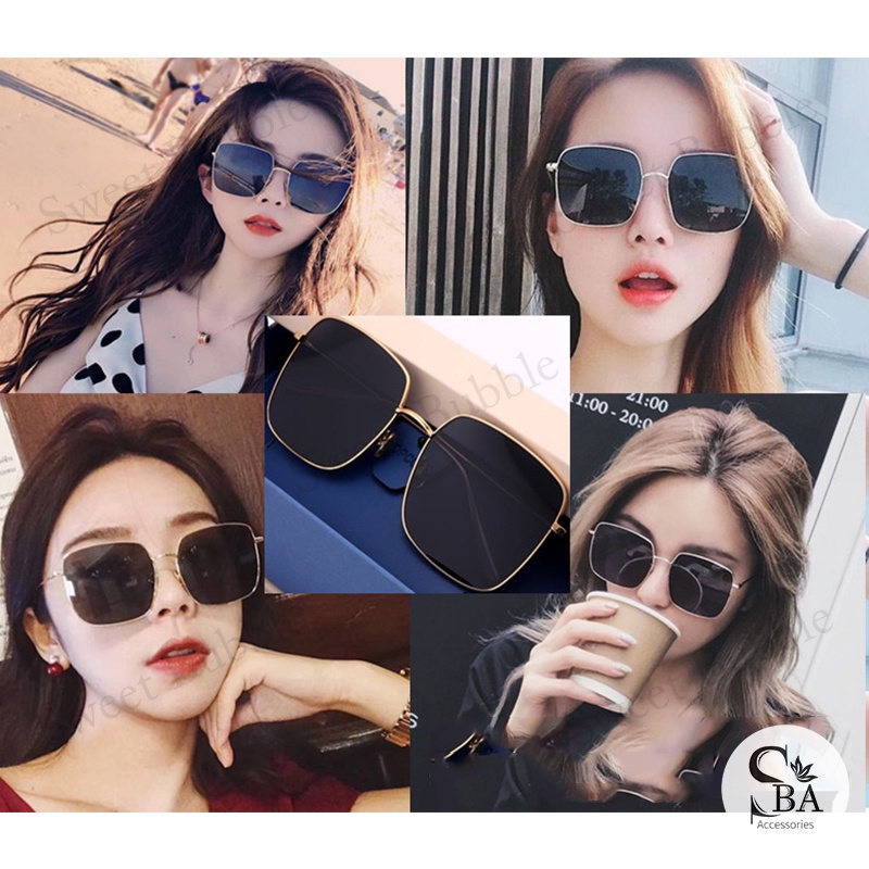 Korean Fashion Trend Sunglasses Big Square Frame Shades Slimming Face Sunglasses 801 Shopee Philippines
