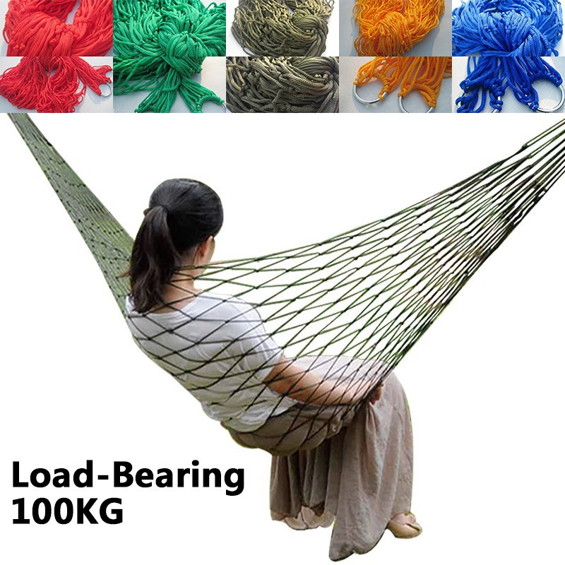 Outdoor Hammock 240*80cm Mesh Rope Camping Hammock Net Nylon Hang ...