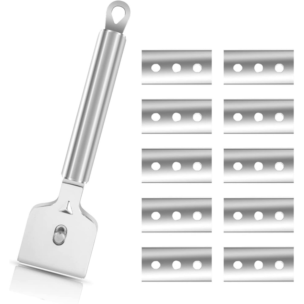 Glass Scraper with 10 Replacement Blades Scraper Cooker Glass Scraper