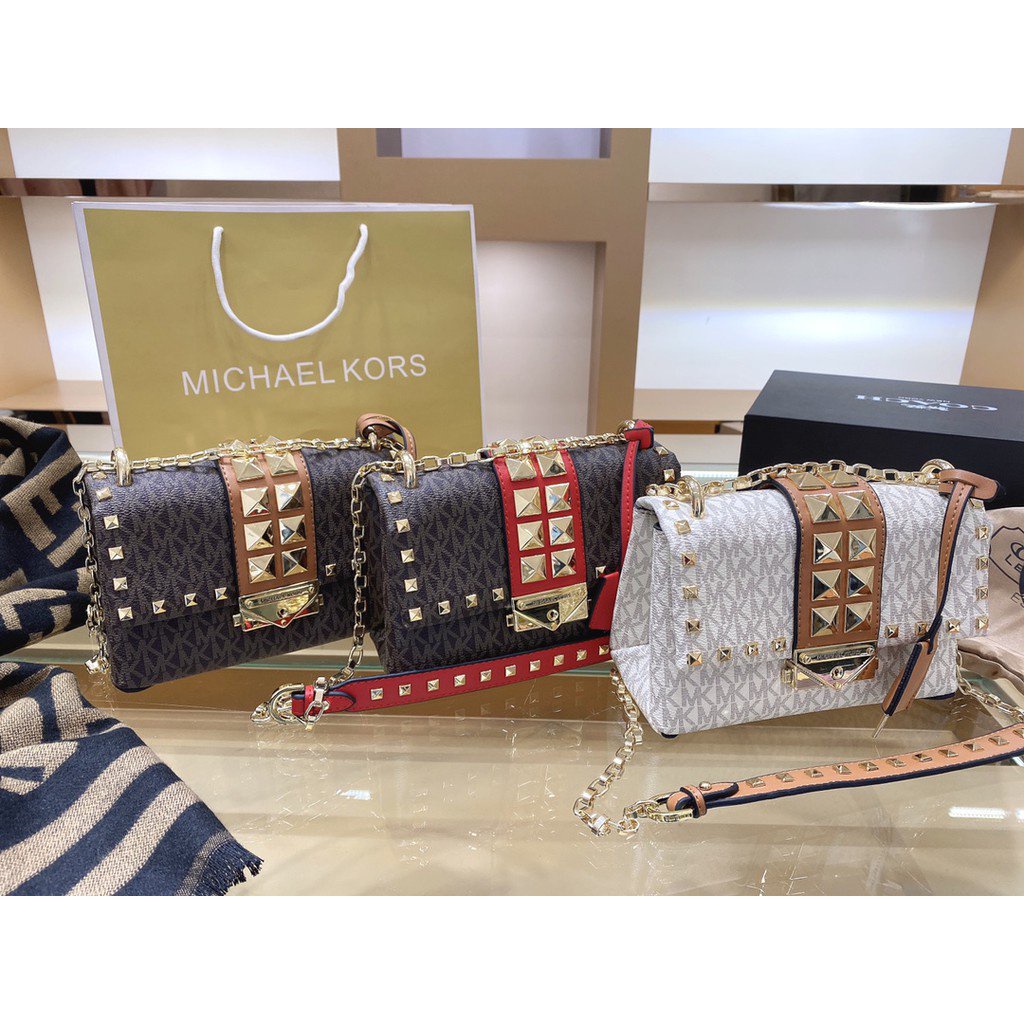 Shop Michael Kors Cece Chain Leather PVC Clothing Crossbody Shoulder Bags  (30T9G0EL2B) by San-Alpha