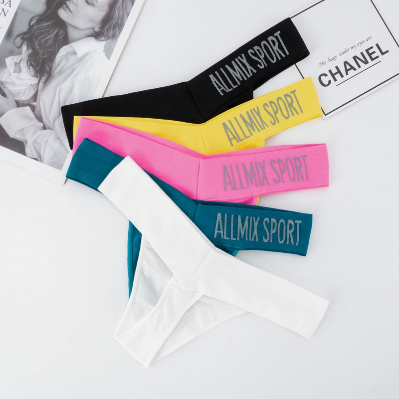 Seamless Women Sexy Panties Cotton Letter Sports GString Thongs