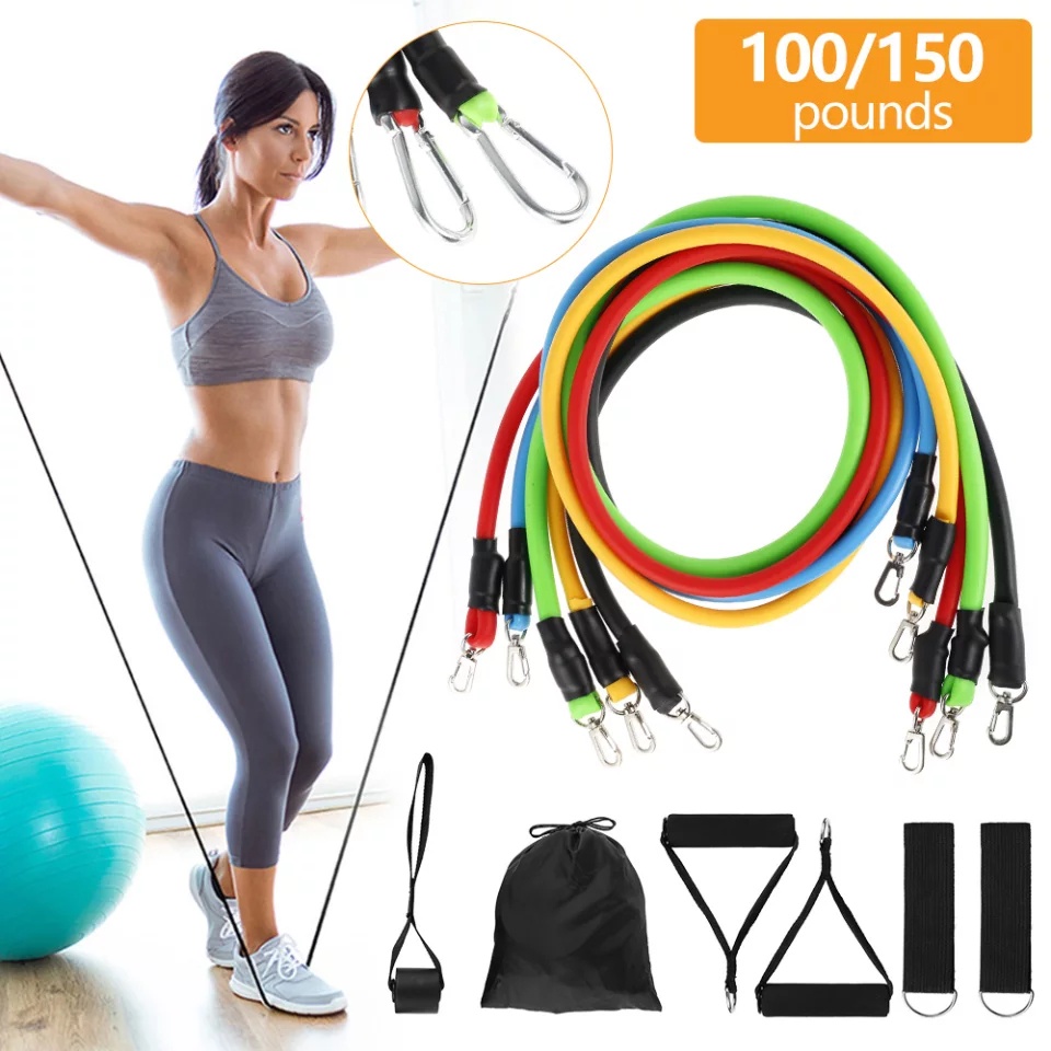 11 Pcs Exercise Band Adjustable Resistance Band 100 150 lbs Carry Bag for Fitness Yoga Handles Ankle Shopee Philippines
