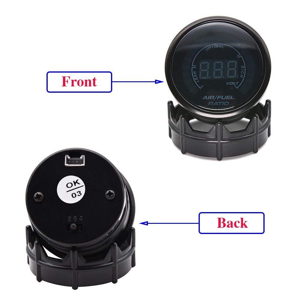 52mm Air Fuel Ratio Gauge LED Digital Display With Narrowband O2 Oxygen ...