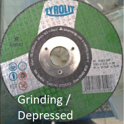Tyrolit Stone & Cement Grinding , Depressed Disc 4" (Authentic