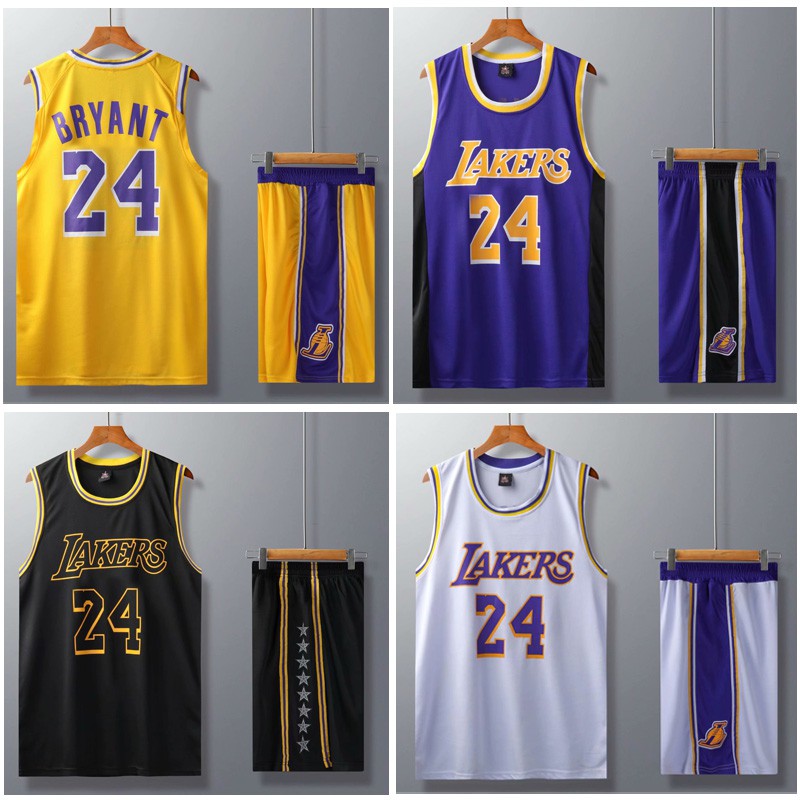 NBA Los Angeles Lakers Jersey #24 Kobe Bryant Jersey Men's Tops+Shorts ...