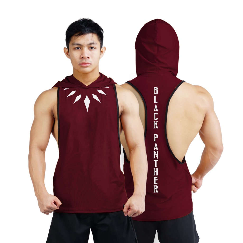 Men s Tank Top Yback Hoodie for GYM Workout Black Panther Shopee Philippines