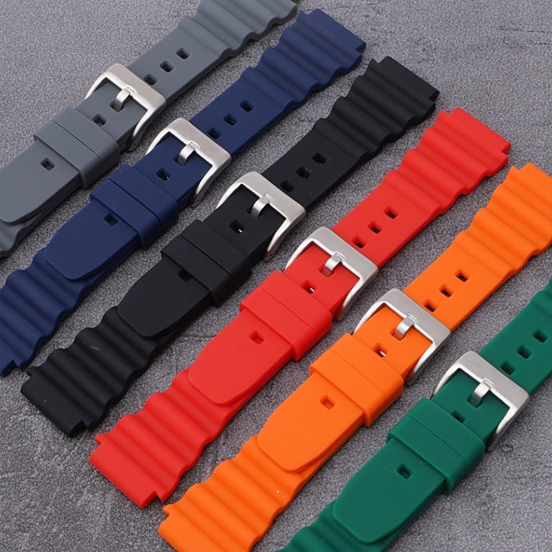 20mm/22mm Silicone Watch Strap Compatible with Seiko MARINE